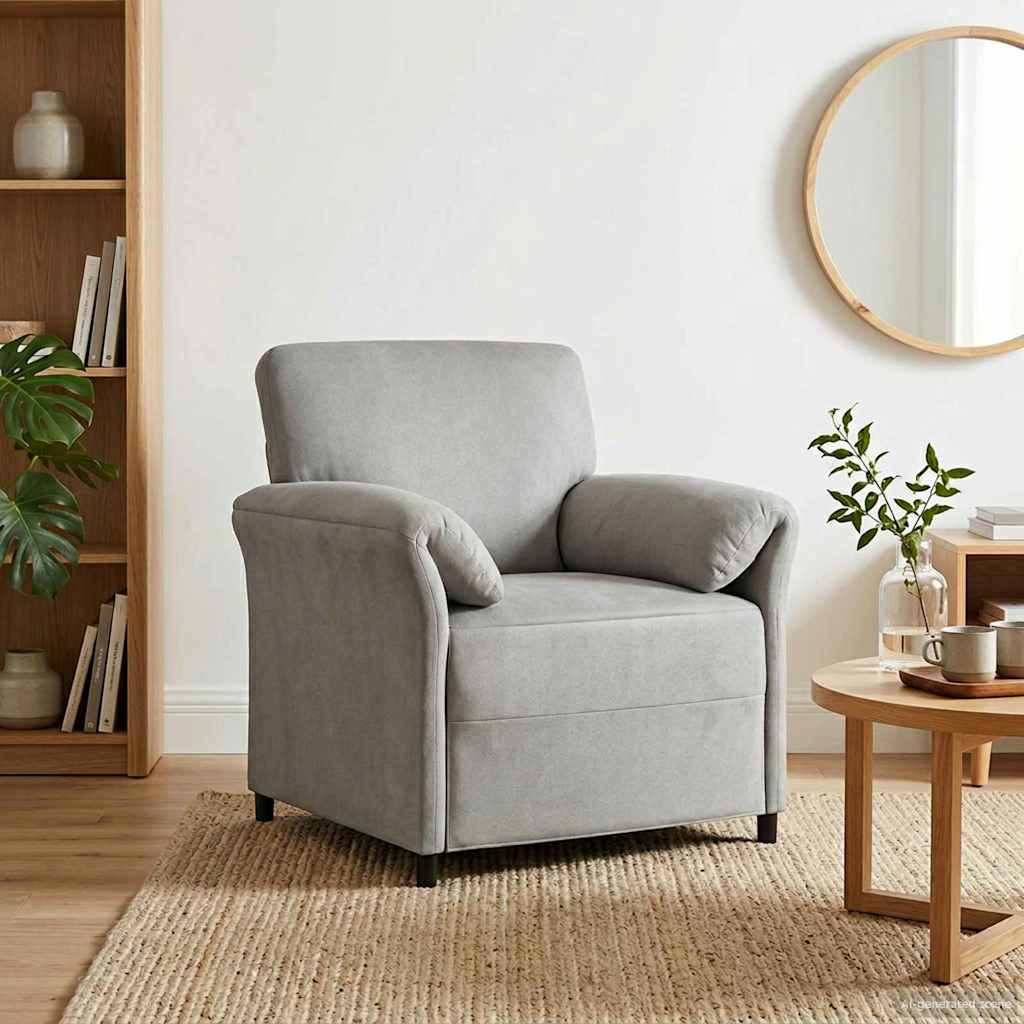 vidaXL Sofa 1-osobowa jasnoszary 88 x 83 x 95 cm Welur