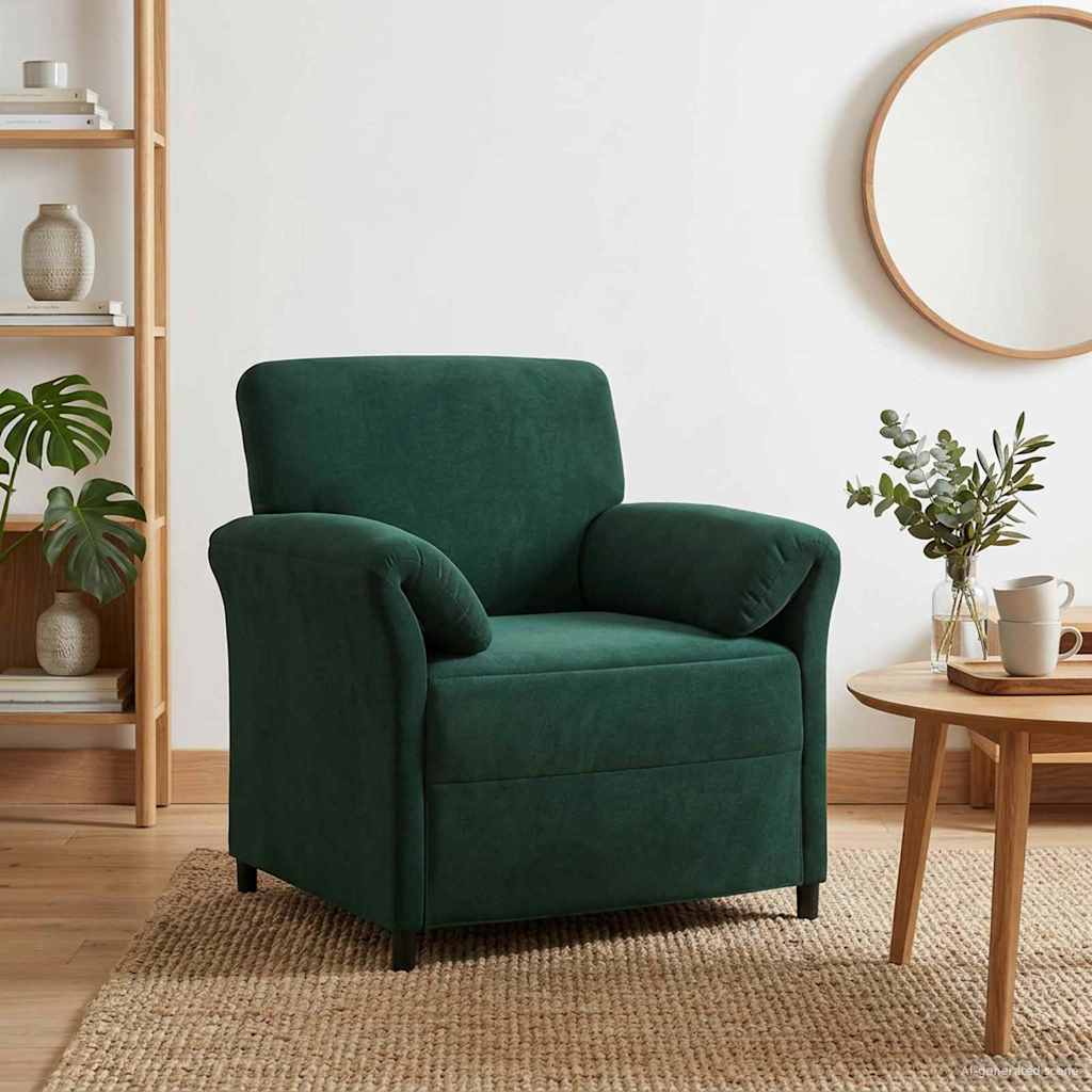 vidaXL Sofa 1-osobowa Ciemnozielony 88 x 83 x 95 cm Welur