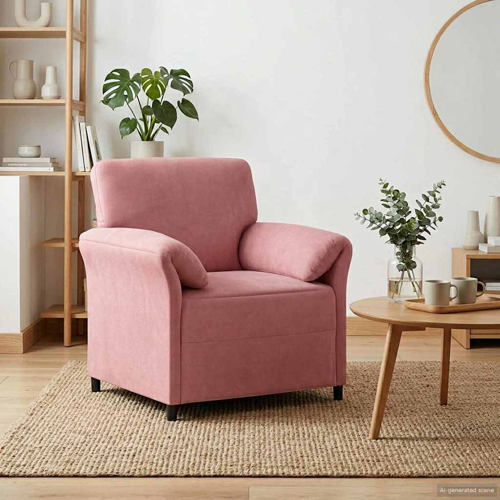 vidaXL Sofa 1-osobowa różowy 88 x 83 x 95 cm Welur