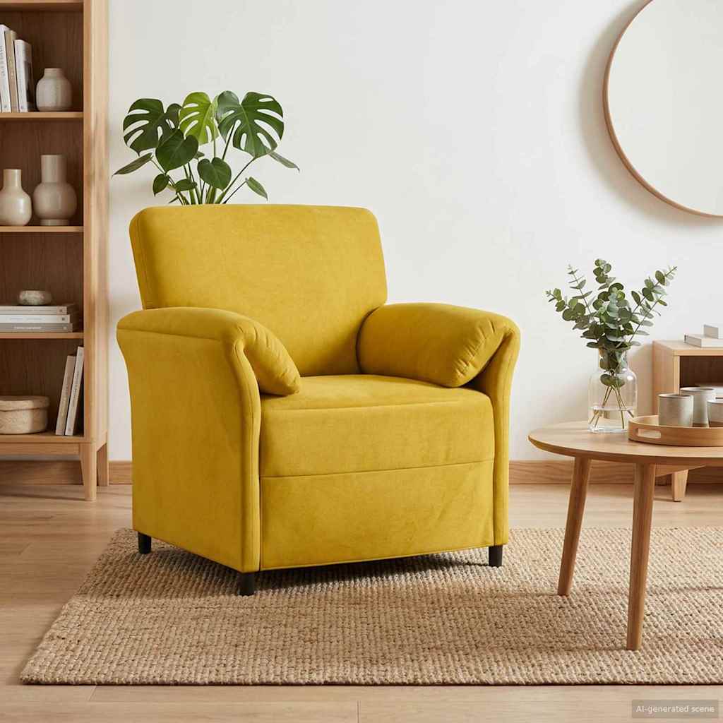 vidaXL Sofa 1-osobowa żółty 88 x 83 x 95 cm Welur