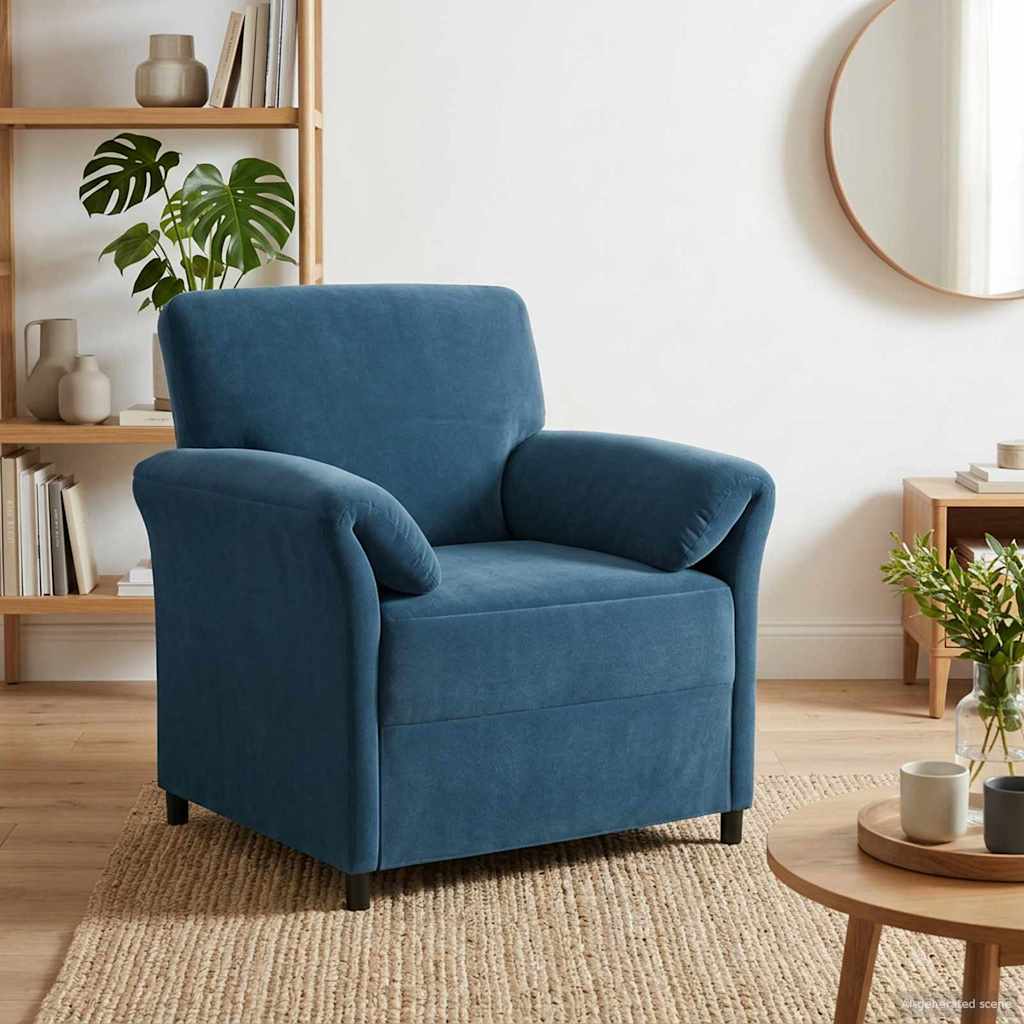 vidaXL Sofa 1-osobowa niebieski 88 x 83 x 95 cm Welur