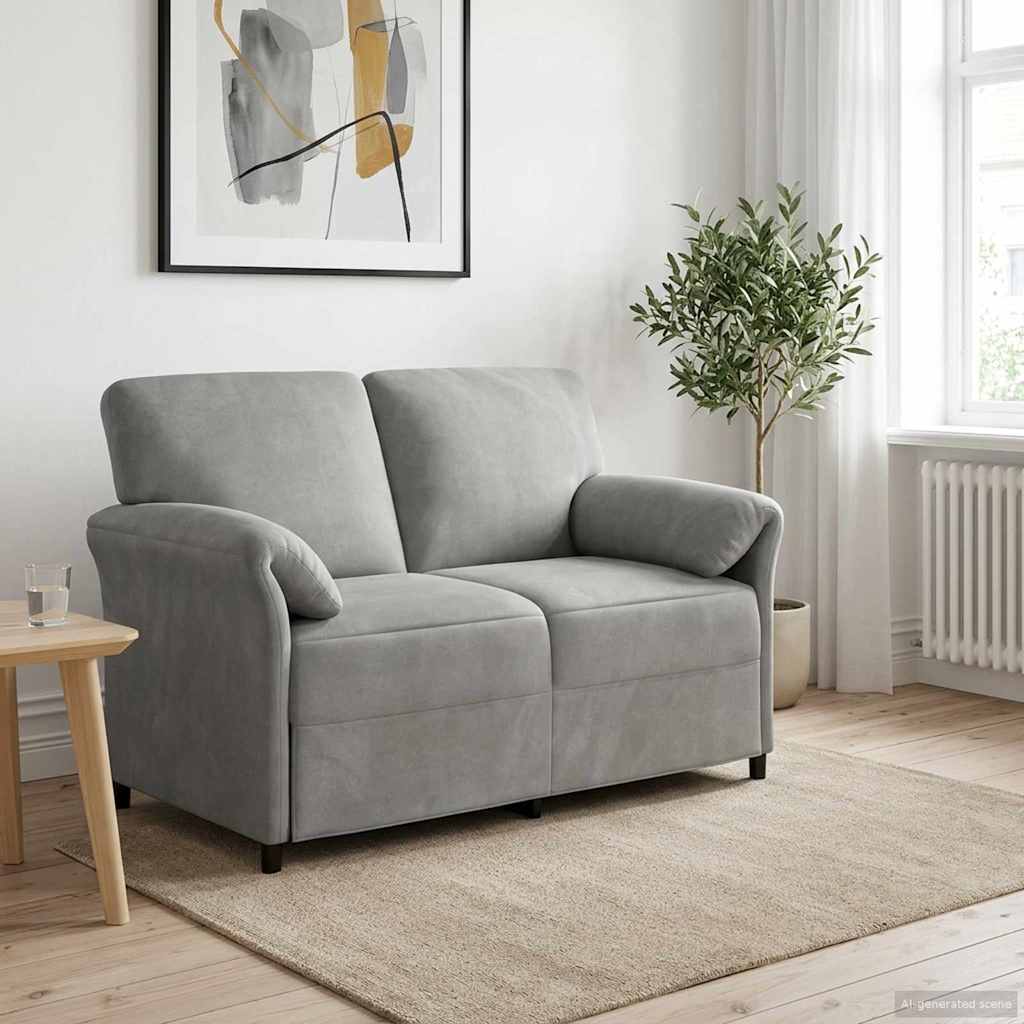 vidaXL Sofa dwuosobowa jasnoszary 138 x 83 x 95 cm Welur