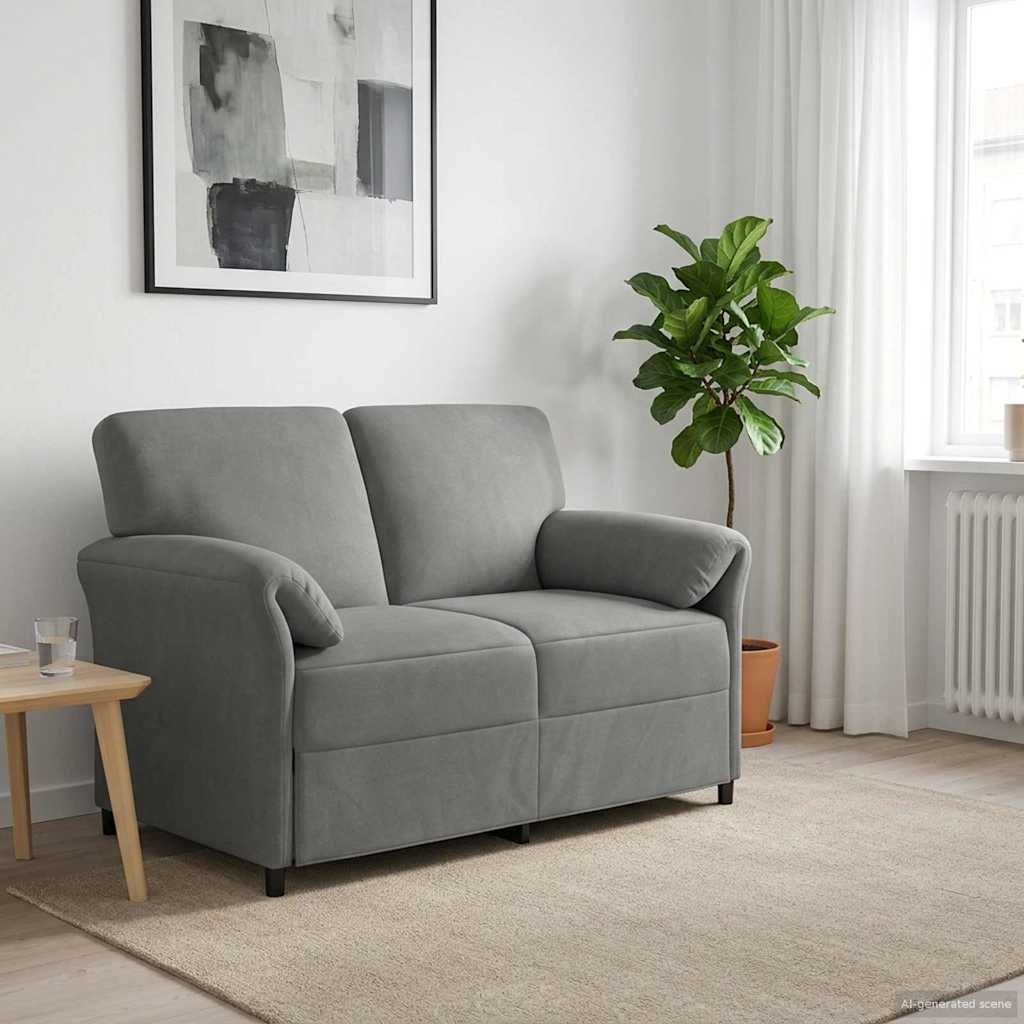 vidaXL Sofa dwuosobowa ciemnoszary 138 x 83 x 95 cm Welur