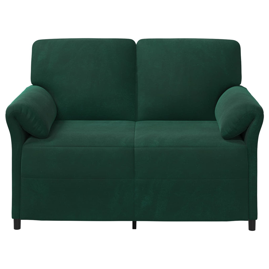 vidaXL Sofa dwuosobowa Ciemnozielony 138 x 83 x 95 cm Welur