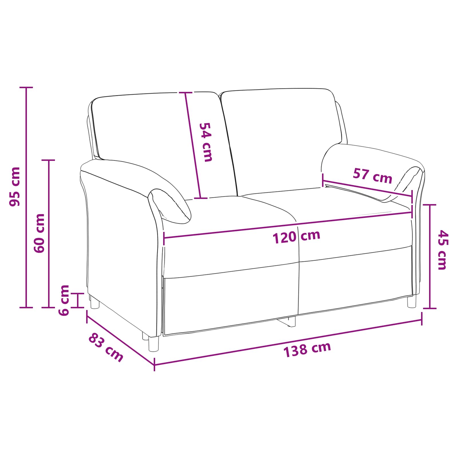 vidaXL Sofa dwuosobowa Ciemnozielony 138 x 83 x 95 cm Welur