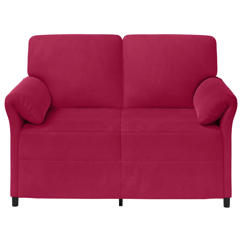 vidaXL Sofa dwuosobowa Czerwone wino 138 x 83 x 95 cm Welur