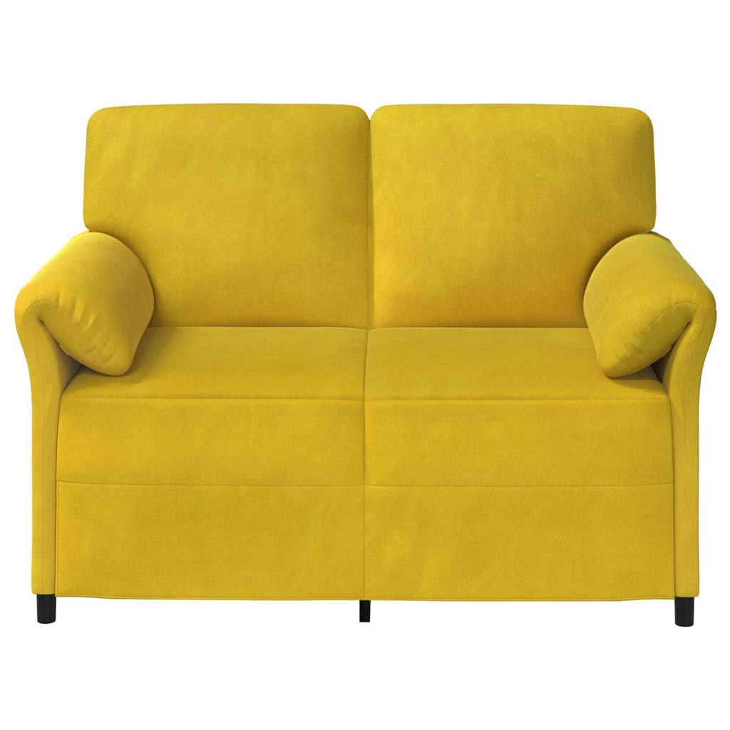 vidaXL Sofa dwuosobowa żółty 138 x 83 x 95 cm Welur