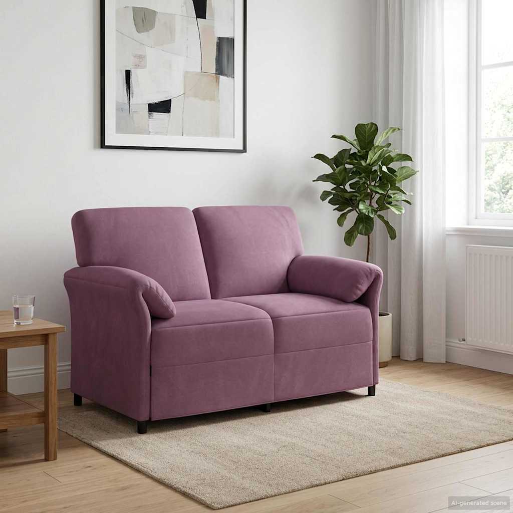 vidaXL Sofa dwuosobowa Fioletowy 138 x 83 x 95 cm Welur