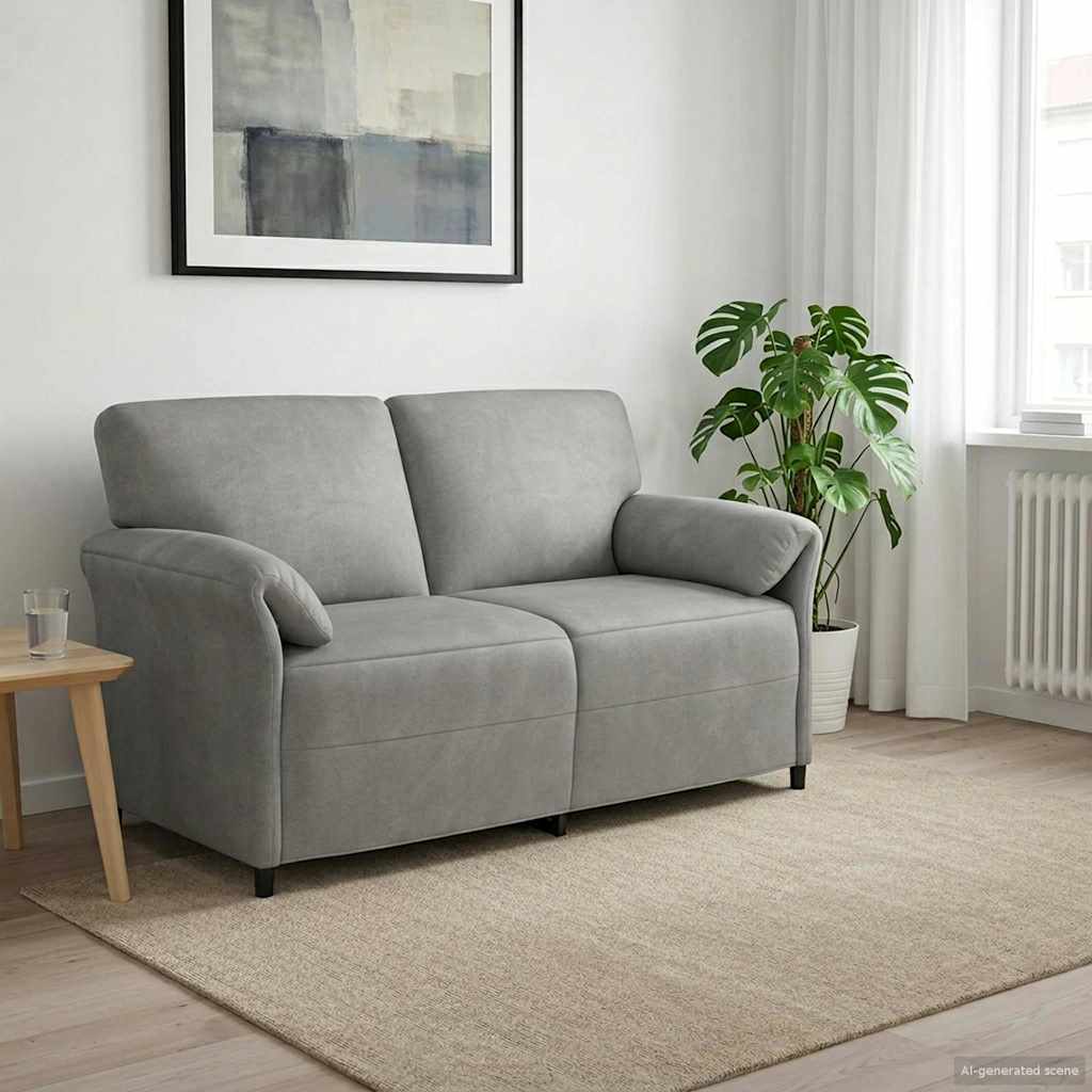 vidaXL Sofa dwuosobowa jasnoszary 158 x 83 x 95 cm Welur