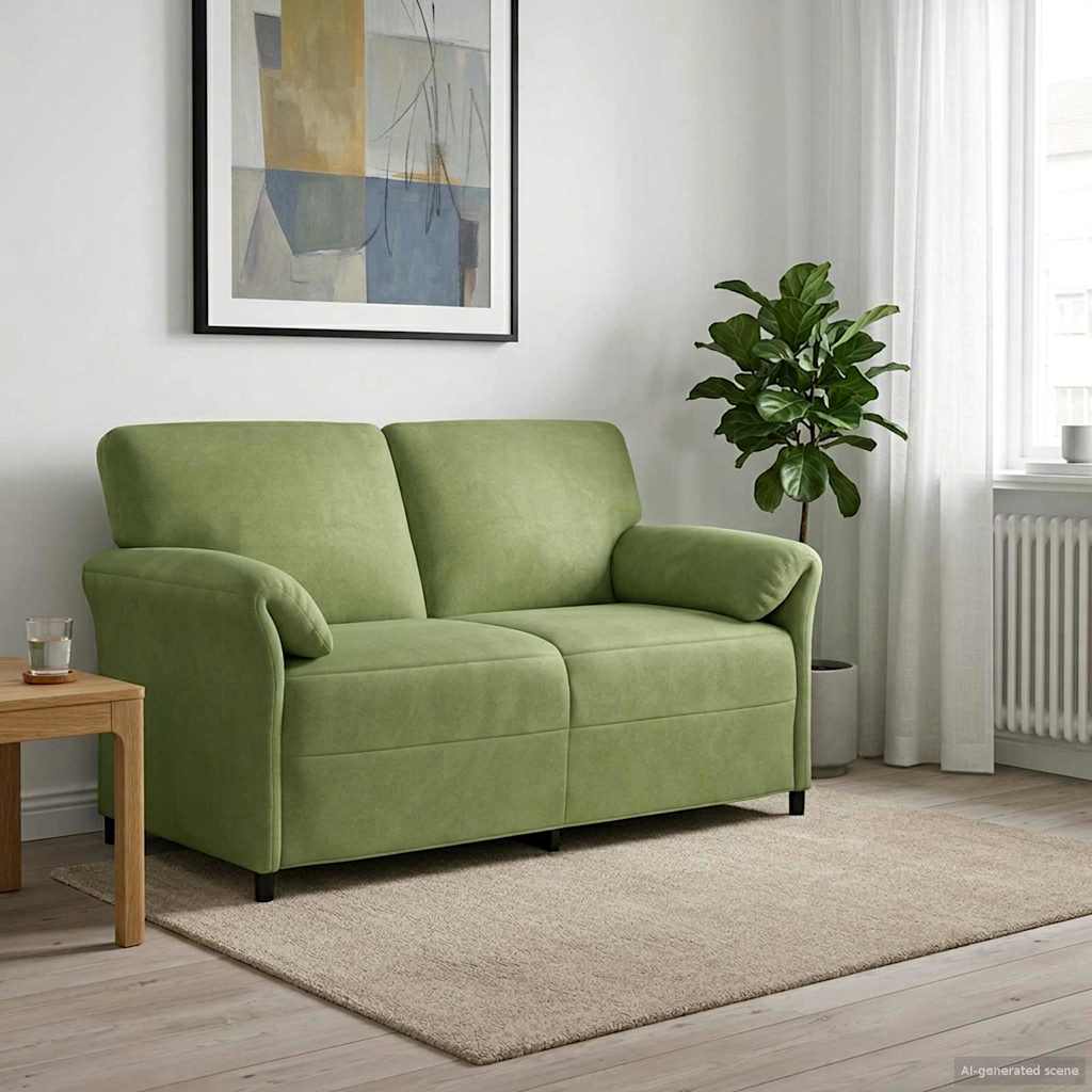 vidaXL Sofa dwuosobowa Jasnozielony 158 x 83 x 95 cm Welur