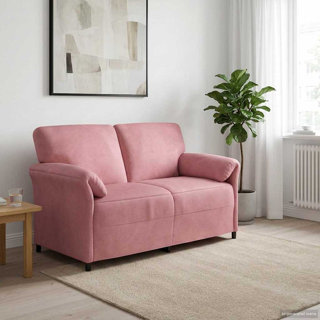 vidaXL Sofa dwuosobowa różowy 158 x 83 x 95 cm Welur