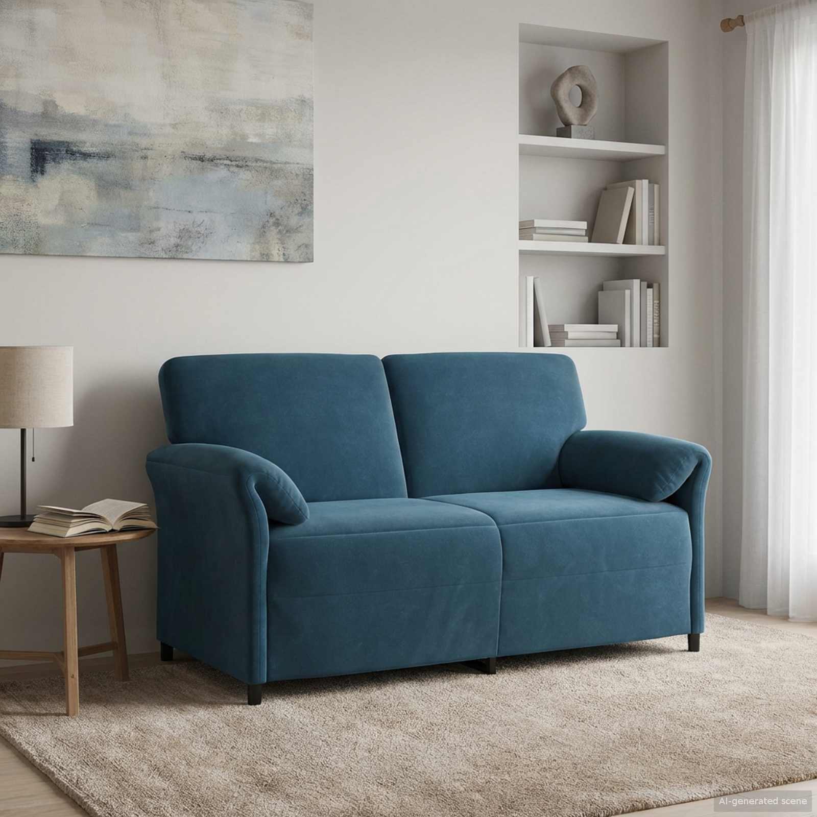 vidaXL Sofa dwuosobowa niebieski 158 x 83 x 95 cm Welur