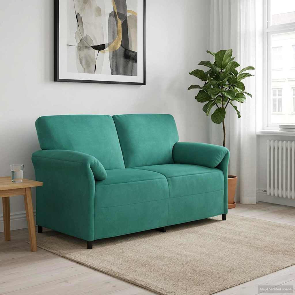 vidaXL Sofa dwuosobowa Turkusowy 158 x 83 x 95 cm Welur