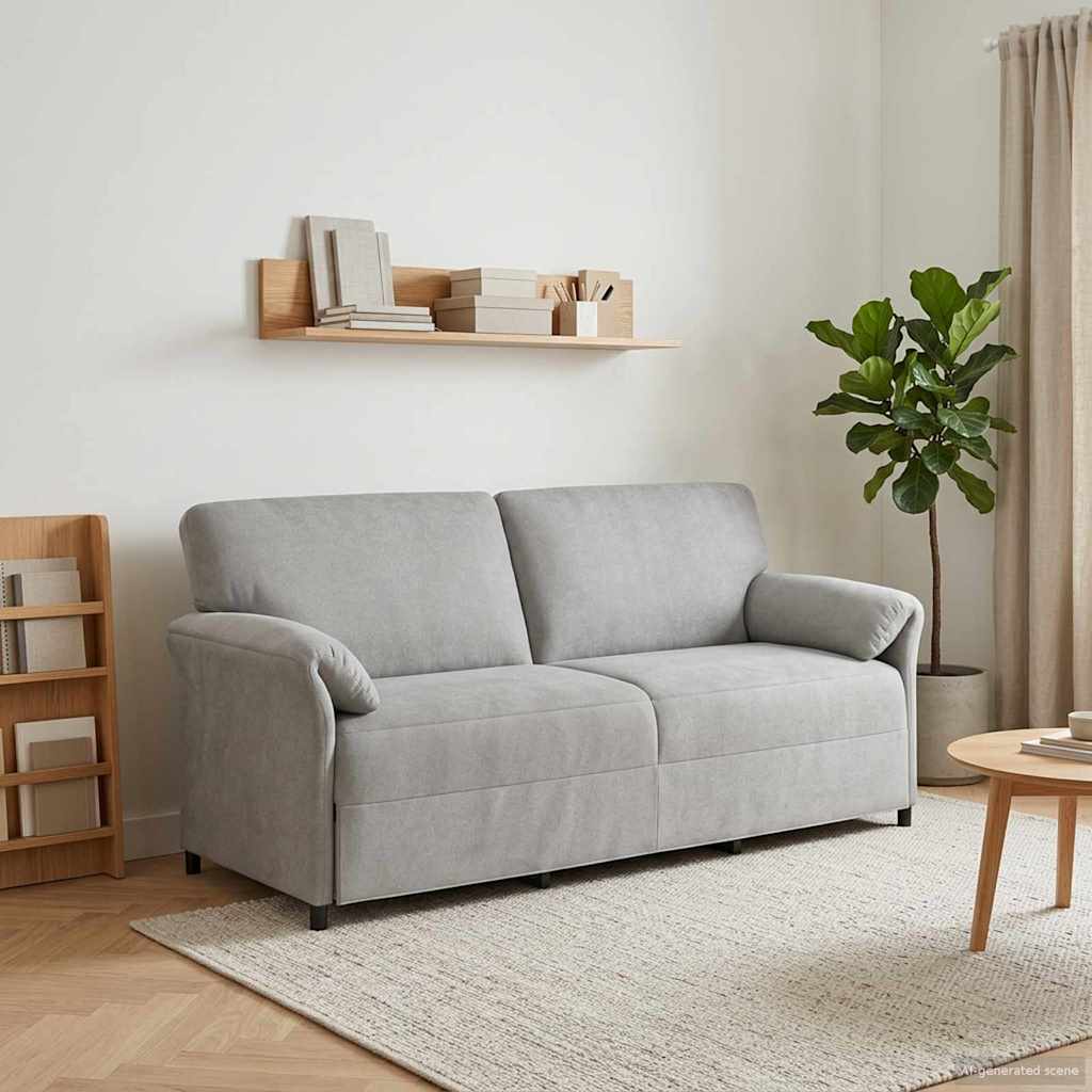 vidaXL Sofa 3-osobowa jasnoszary 198 x 83 x 95 cm Welur
