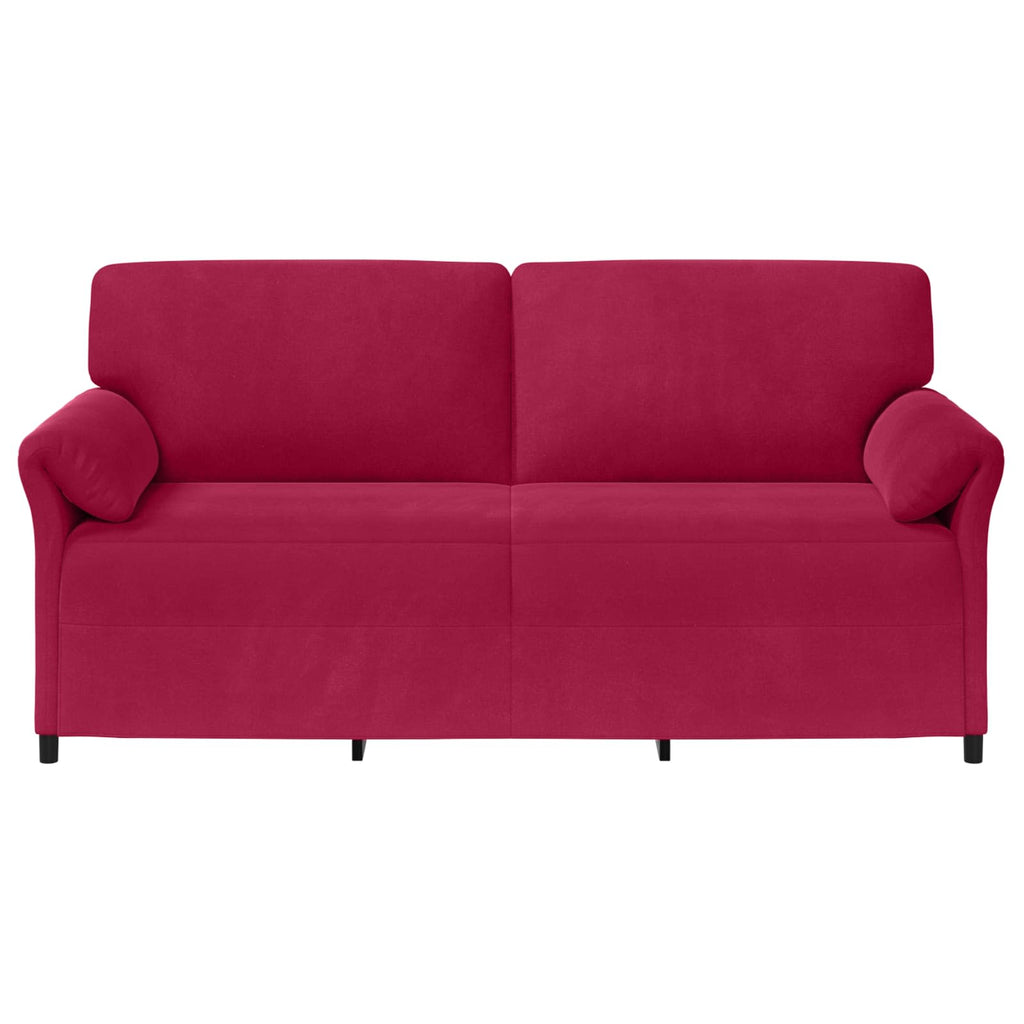 vidaXL Sofa 3-osobowa Czerwone wino 198 x 83 x 95 cm Welur