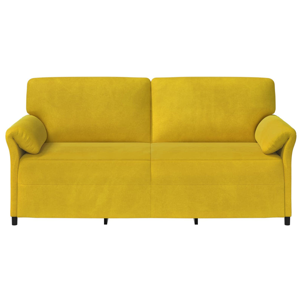 vidaXL Sofa 3-osobowa żółty 198 x 83 x 95 cm Welur