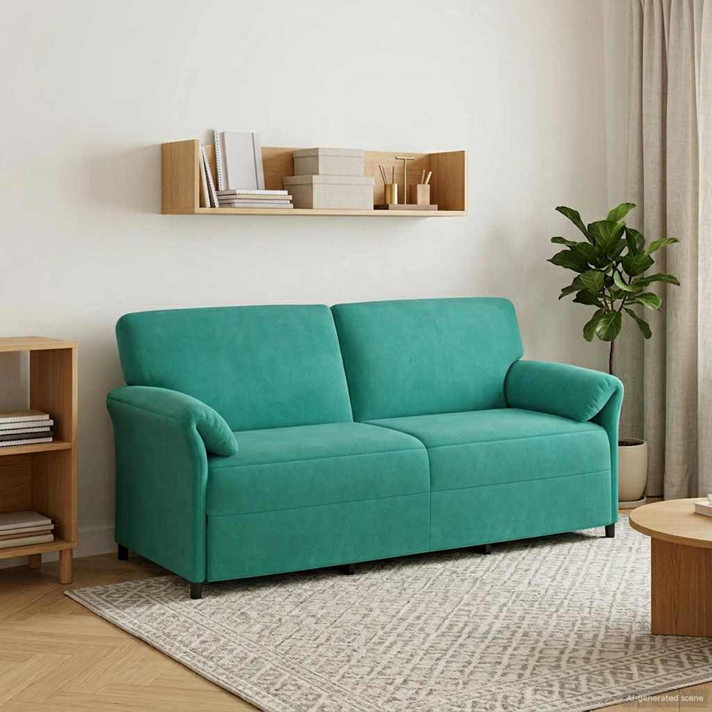 vidaXL Sofa 3-osobowa Turkusowy 198 x 83 x 95 cm Welur