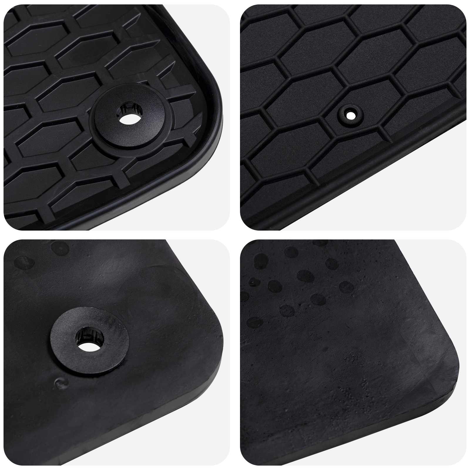 vidaXL Mata samochodowa 4 pcs Czarny Guma