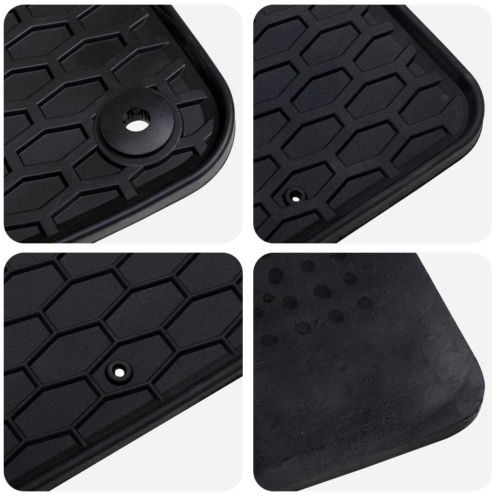 vidaXL Mata samochodowa 4 pcs Czarny Guma