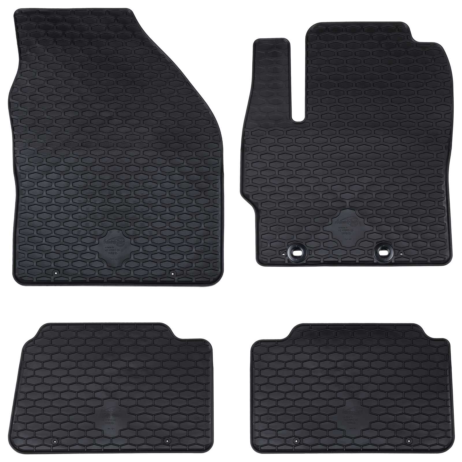 vidaXL Mata samochodowa 4 pcs Czarny pasuje do Toyota YARIS 2020- Guma
