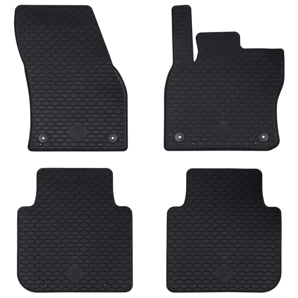 vidaXL Mata samochodowa 4 pcs Czarny Guma