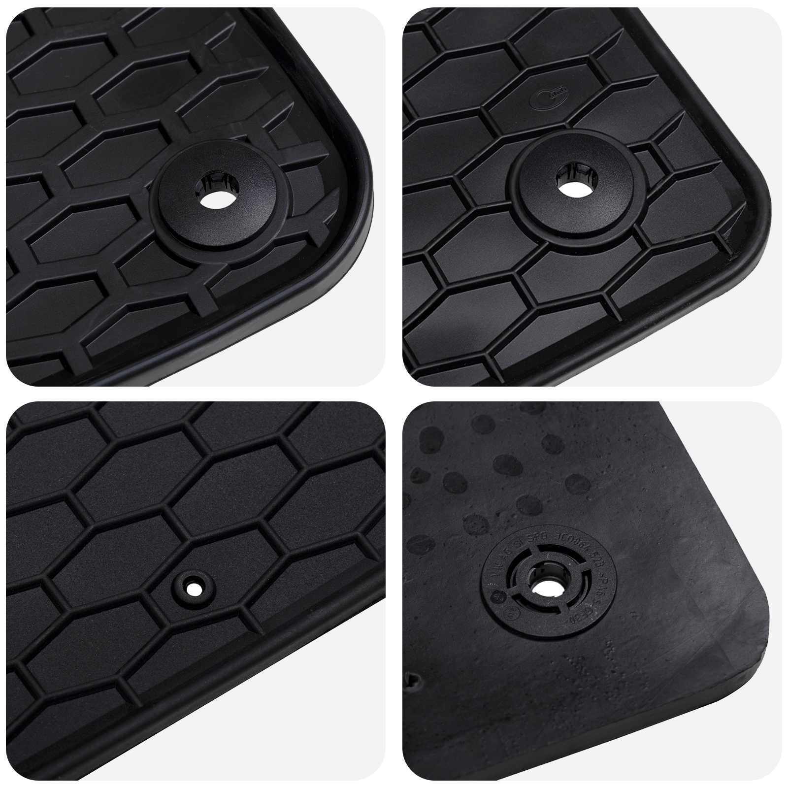 vidaXL Mata samochodowa 4 pcs Czarny Guma