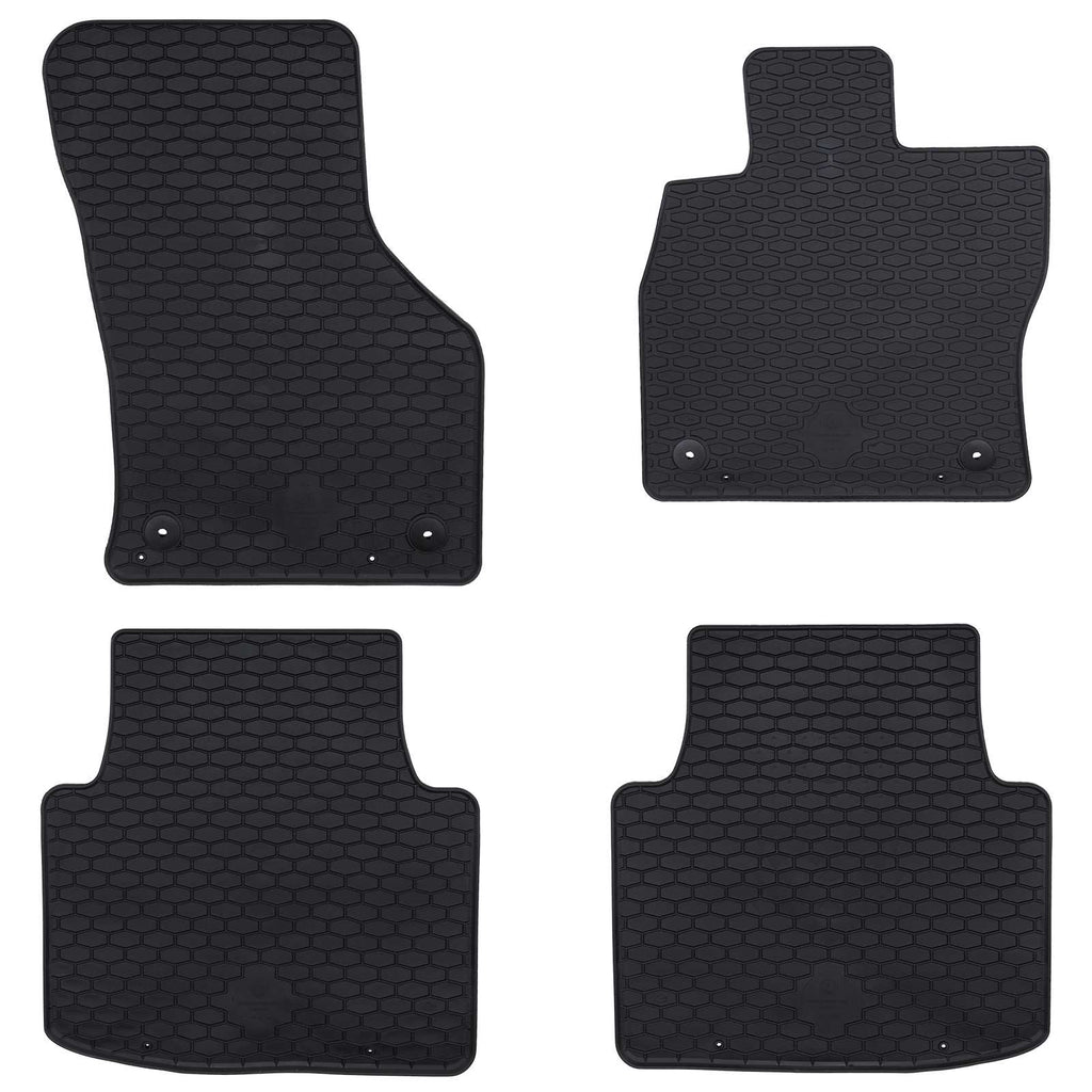 vidaXL Mata samochodowa 4 pcs Czarny Guma
