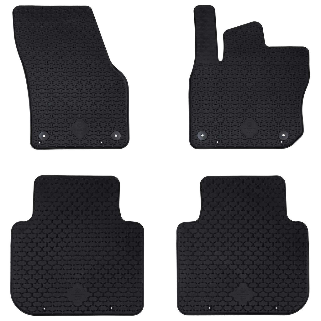 vidaXL Mata samochodowa 4 pcs Czarny Guma