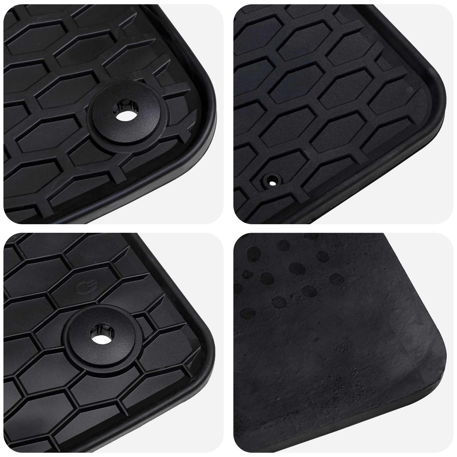 vidaXL Mata samochodowa 4 pcs Czarny Guma