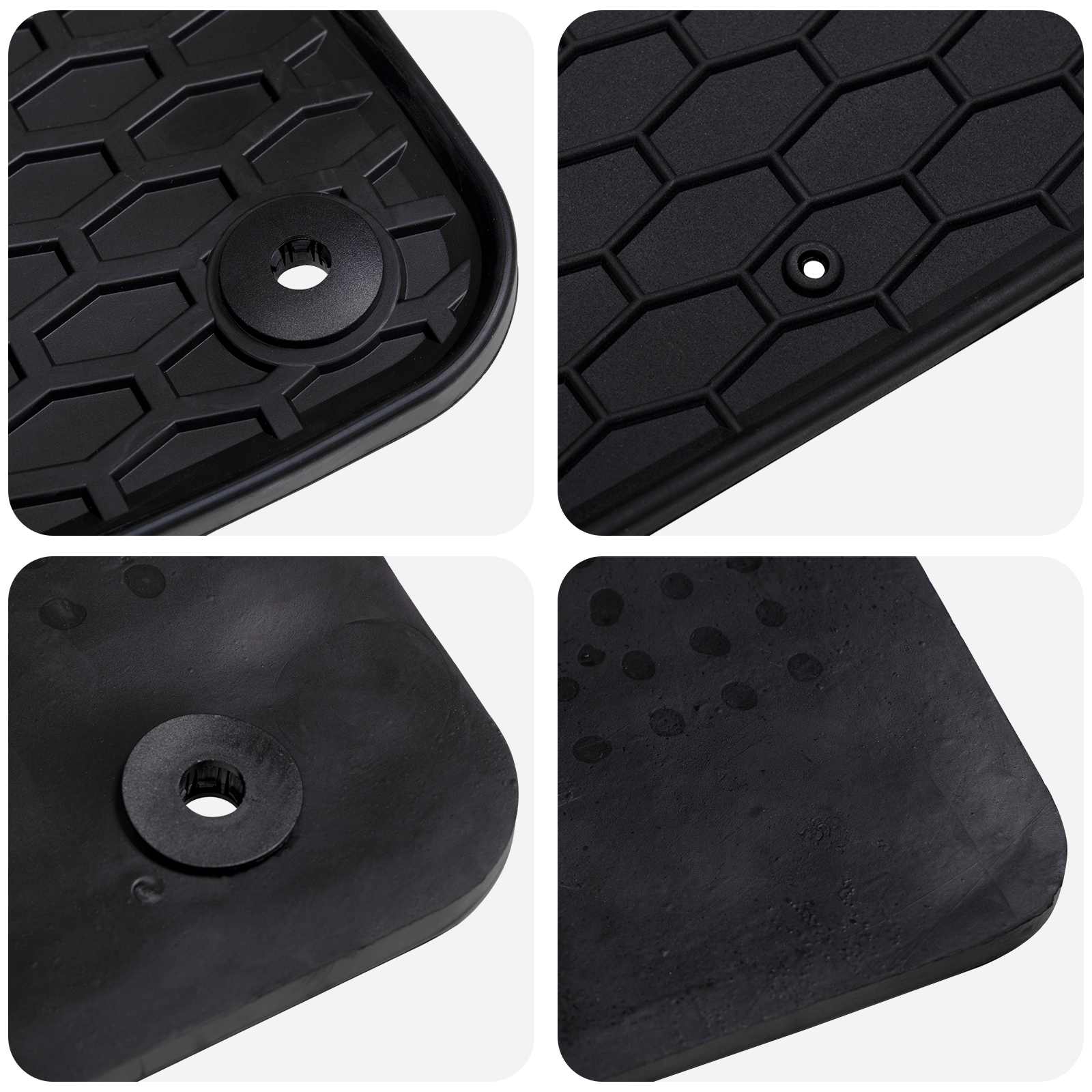 vidaXL Mata samochodowa 4 pcs Czarny Guma