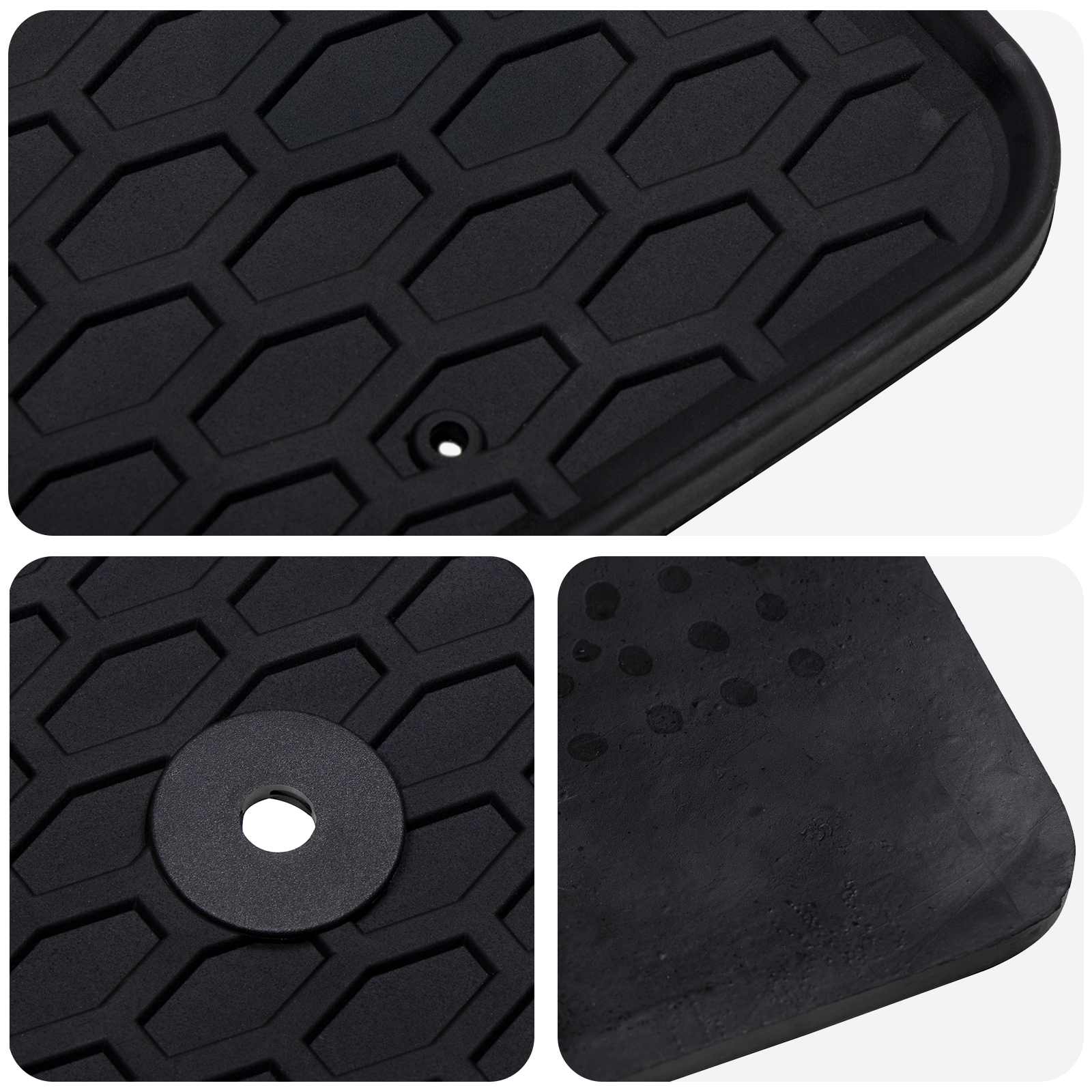 vidaXL Mata samochodowa 3 pcs Czarny Guma
