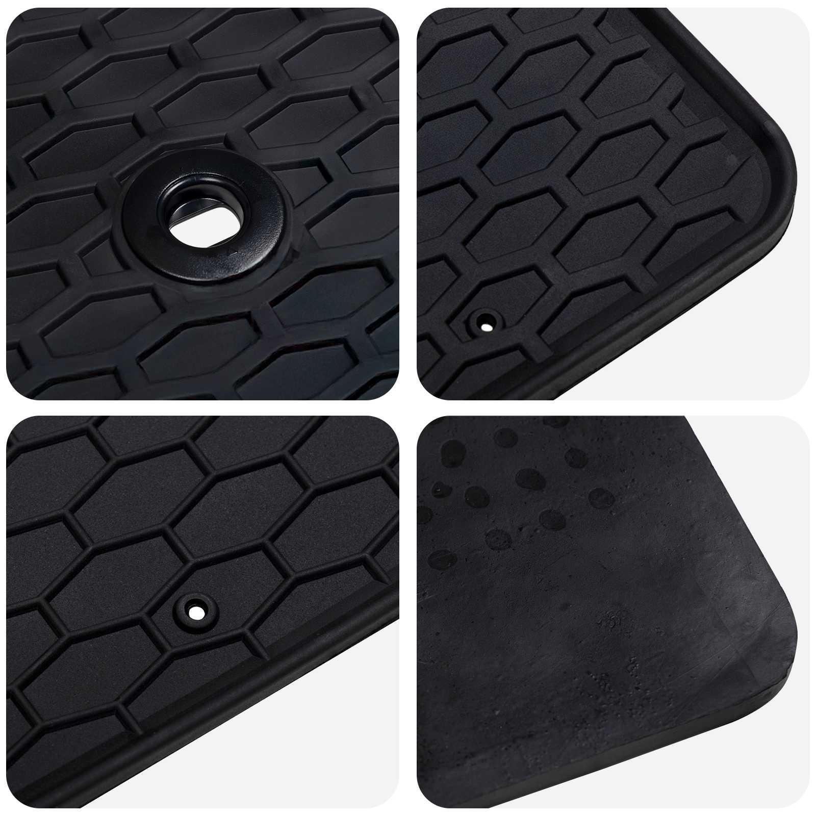 vidaXL Mata samochodowa 4 pcs Czarny Guma