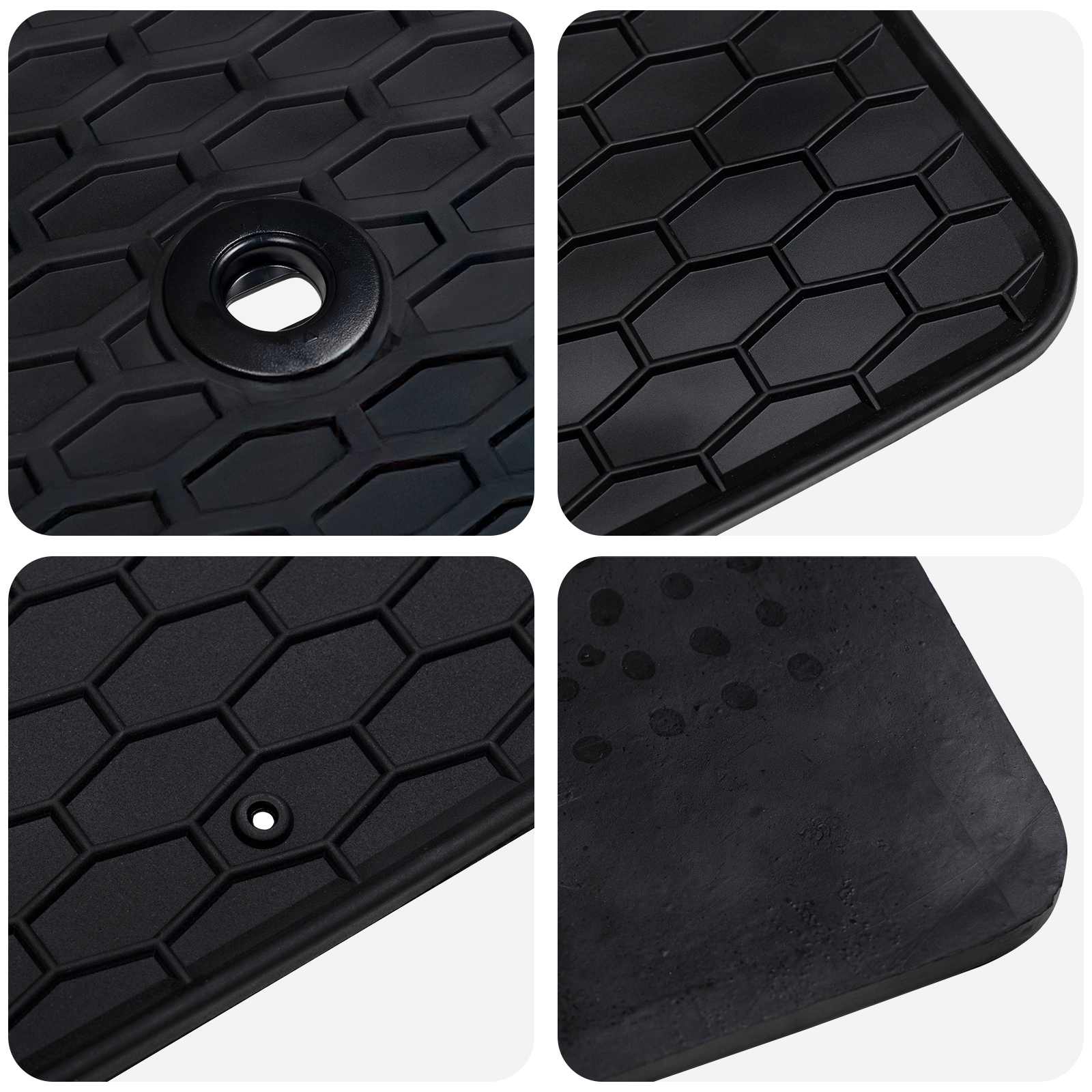 vidaXL Mata samochodowa 4 pcs Czarny Guma