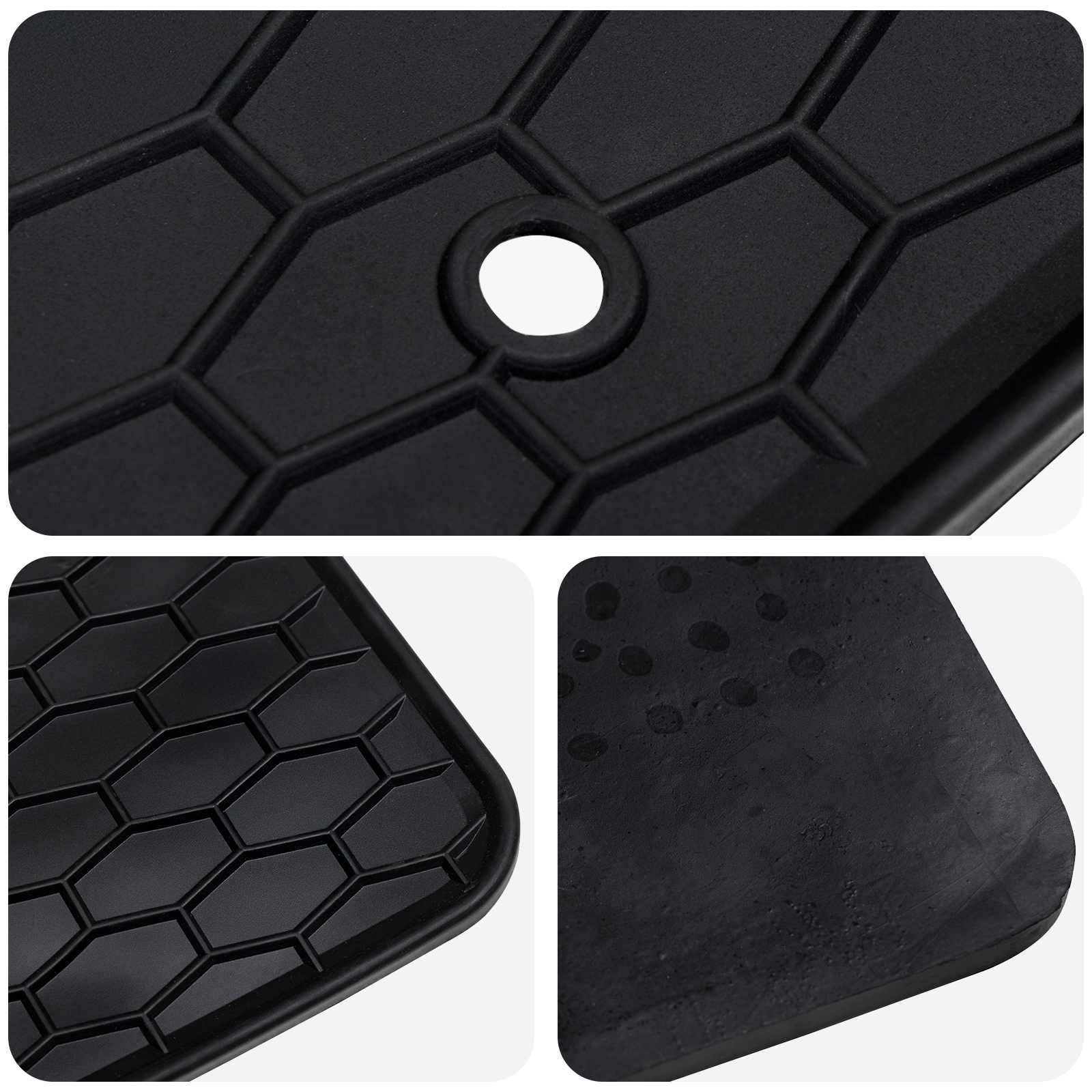 vidaXL Mata samochodowa 3 pcs Czarny Guma