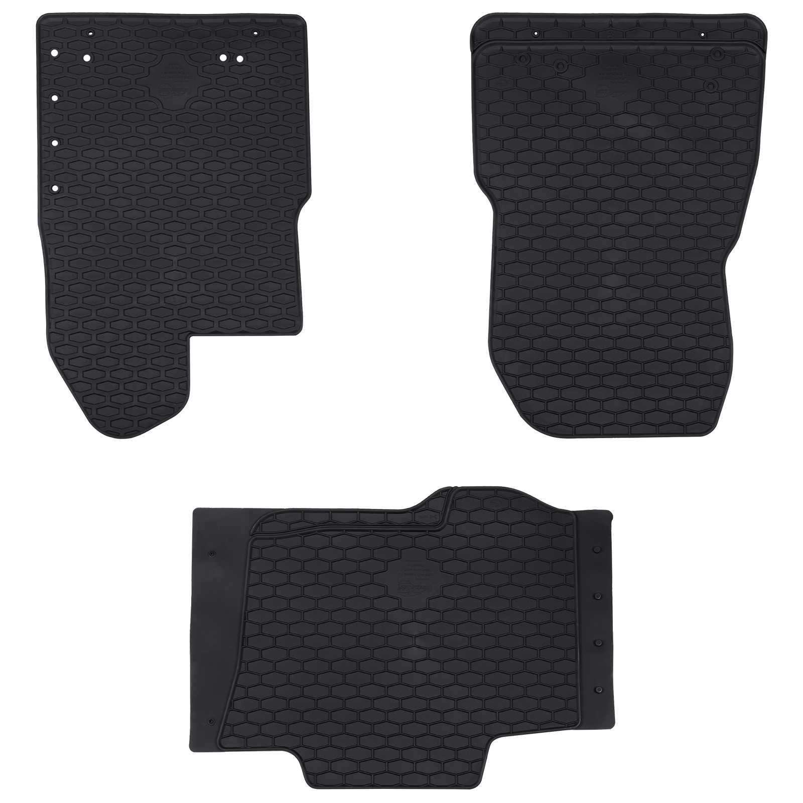 vidaXL Mata samochodowa 3 pcs Czarny Guma
