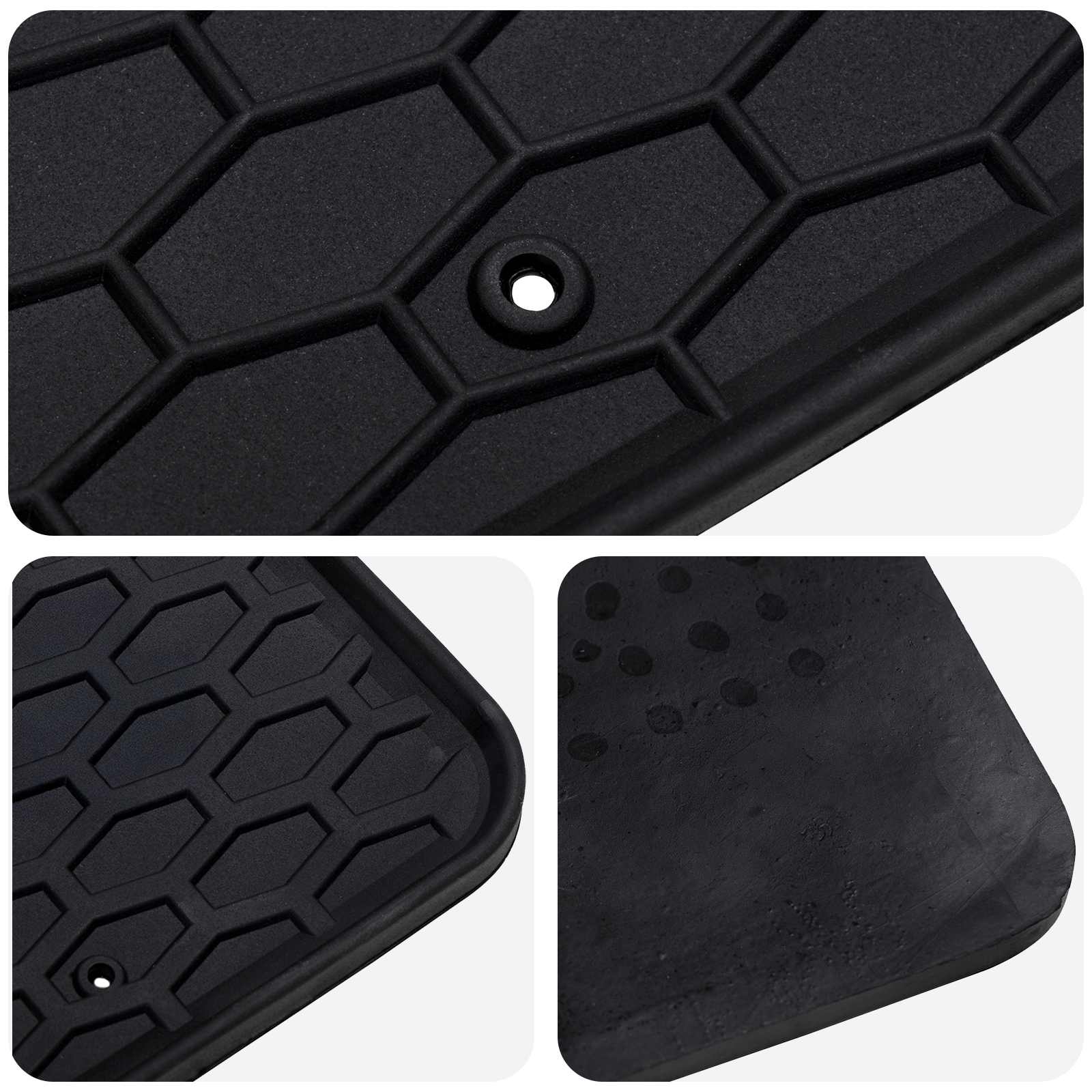 vidaXL Mata samochodowa 4 pcs Czarny Guma