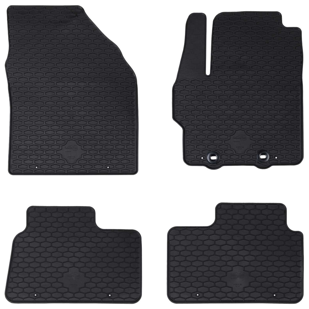 vidaXL Mata samochodowa 4 pcs Czarny Guma