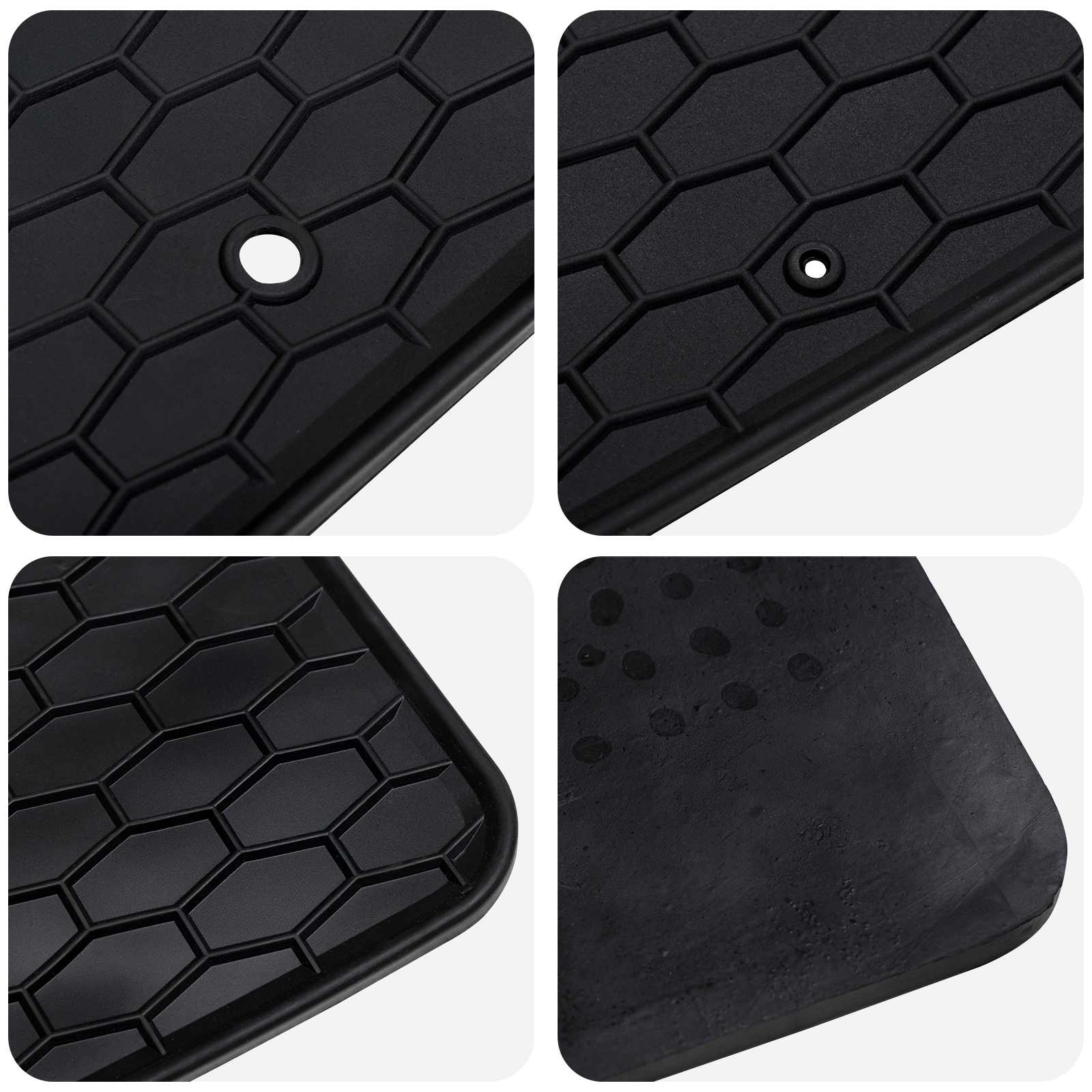 vidaXL Mata samochodowa 4 pcs Czarny Guma