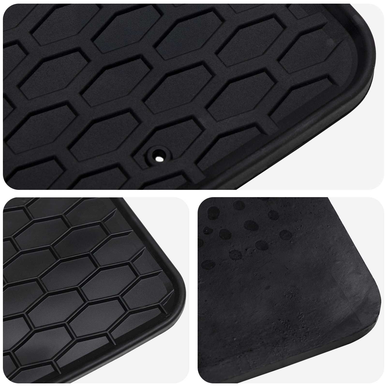 vidaXL Mata samochodowa 4 pcs Czarny Guma