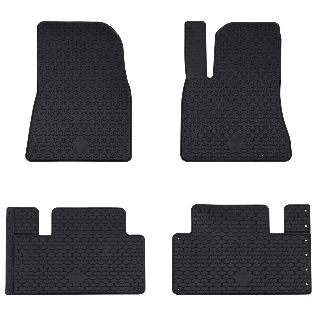 vidaXL Mata samochodowa 4 pcs Czarny Guma