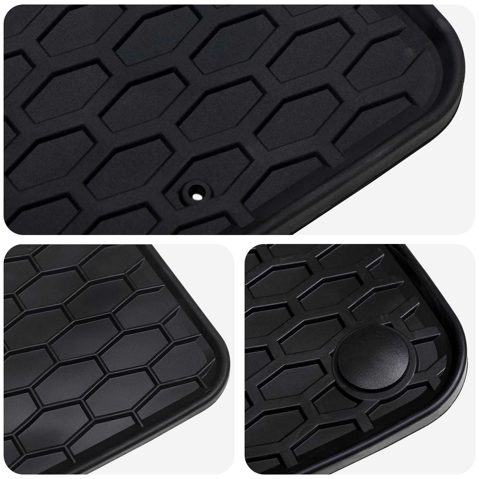 vidaXL Mata samochodowa 4 pcs Czarny Guma