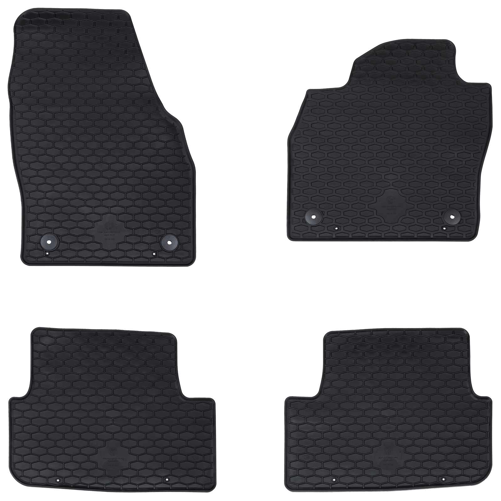 vidaXL Mata samochodowa 4 pcs Czarny Guma
