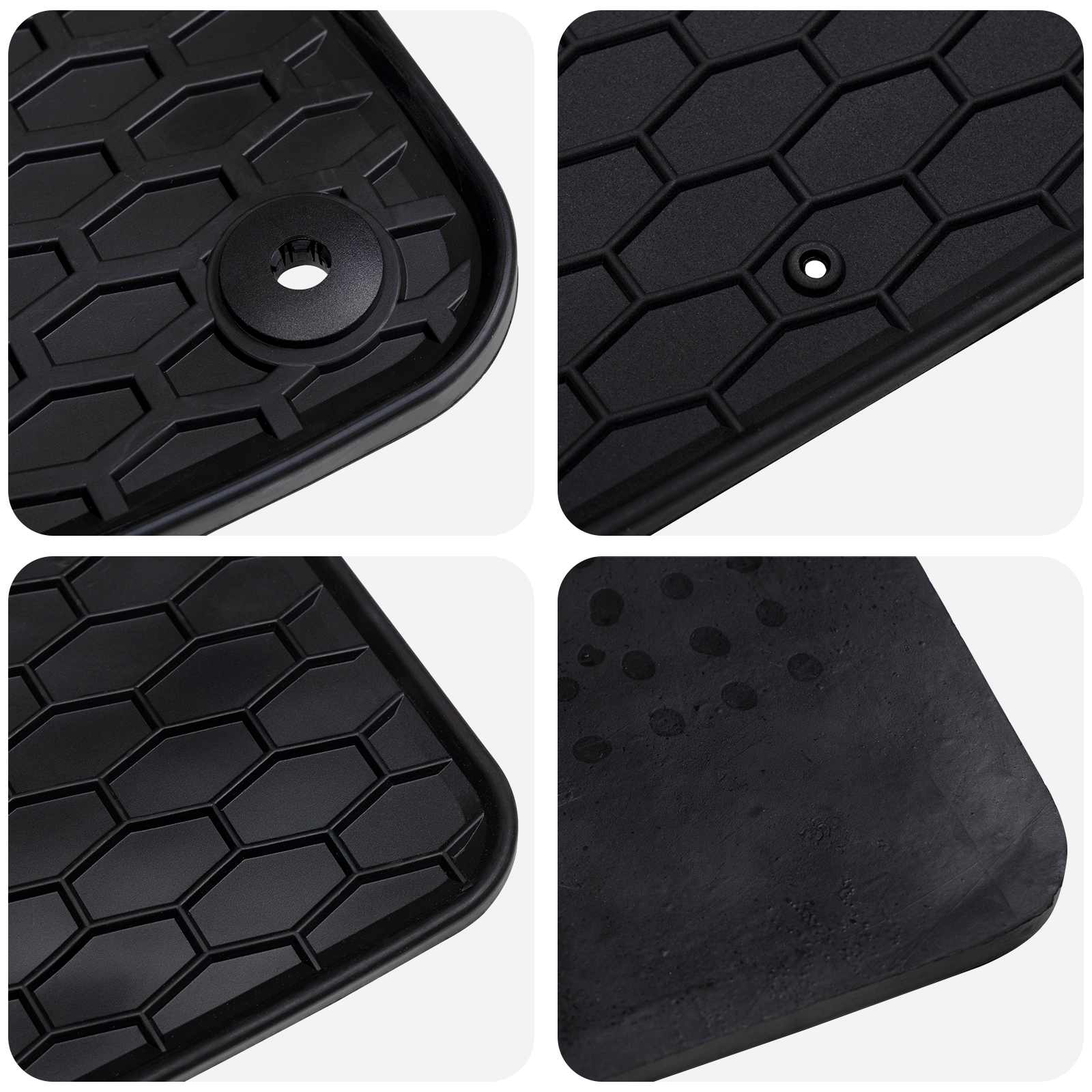 vidaXL Mata samochodowa 4 pcs Czarny Guma