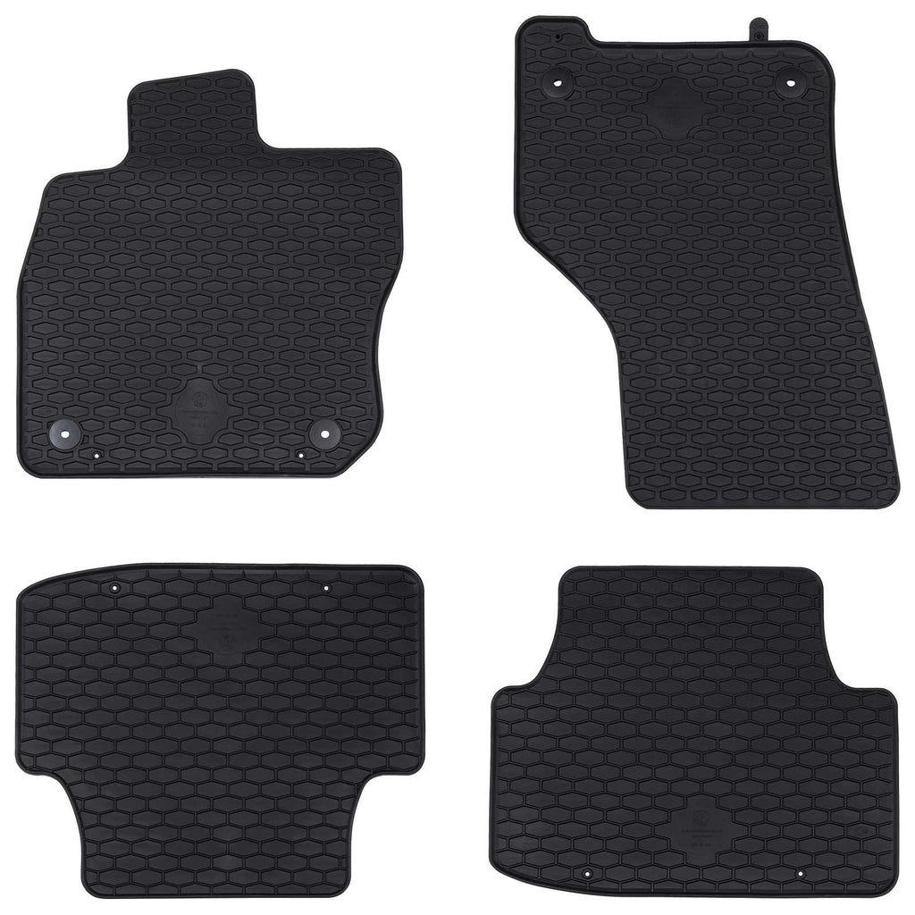 vidaXL Mata samochodowa 4 pcs Czarny Guma