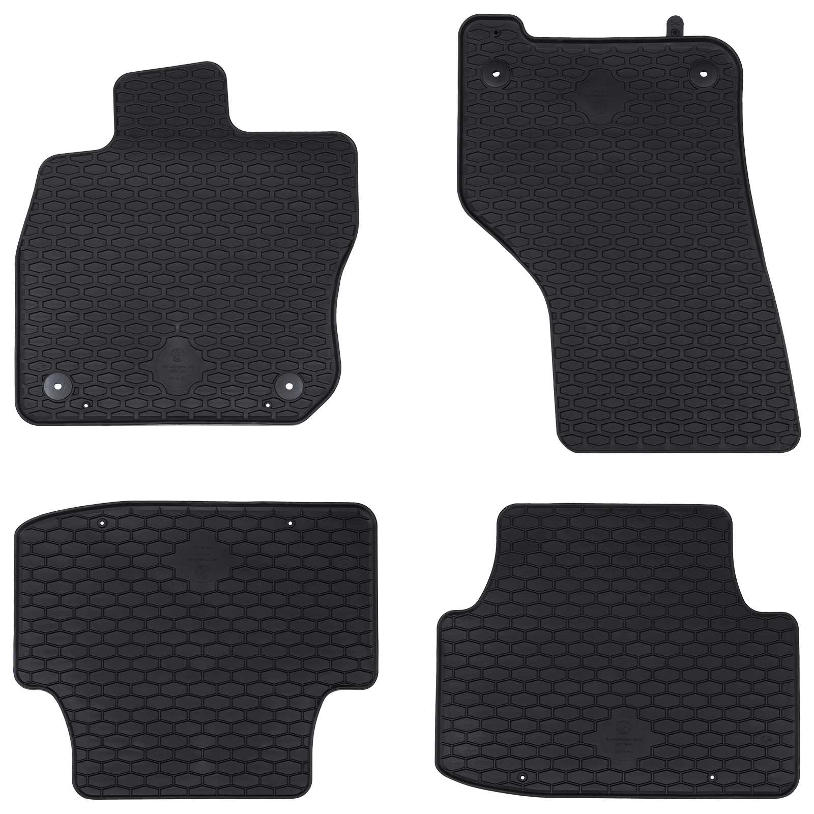 vidaXL Mata samochodowa 4 pcs Czarny Guma