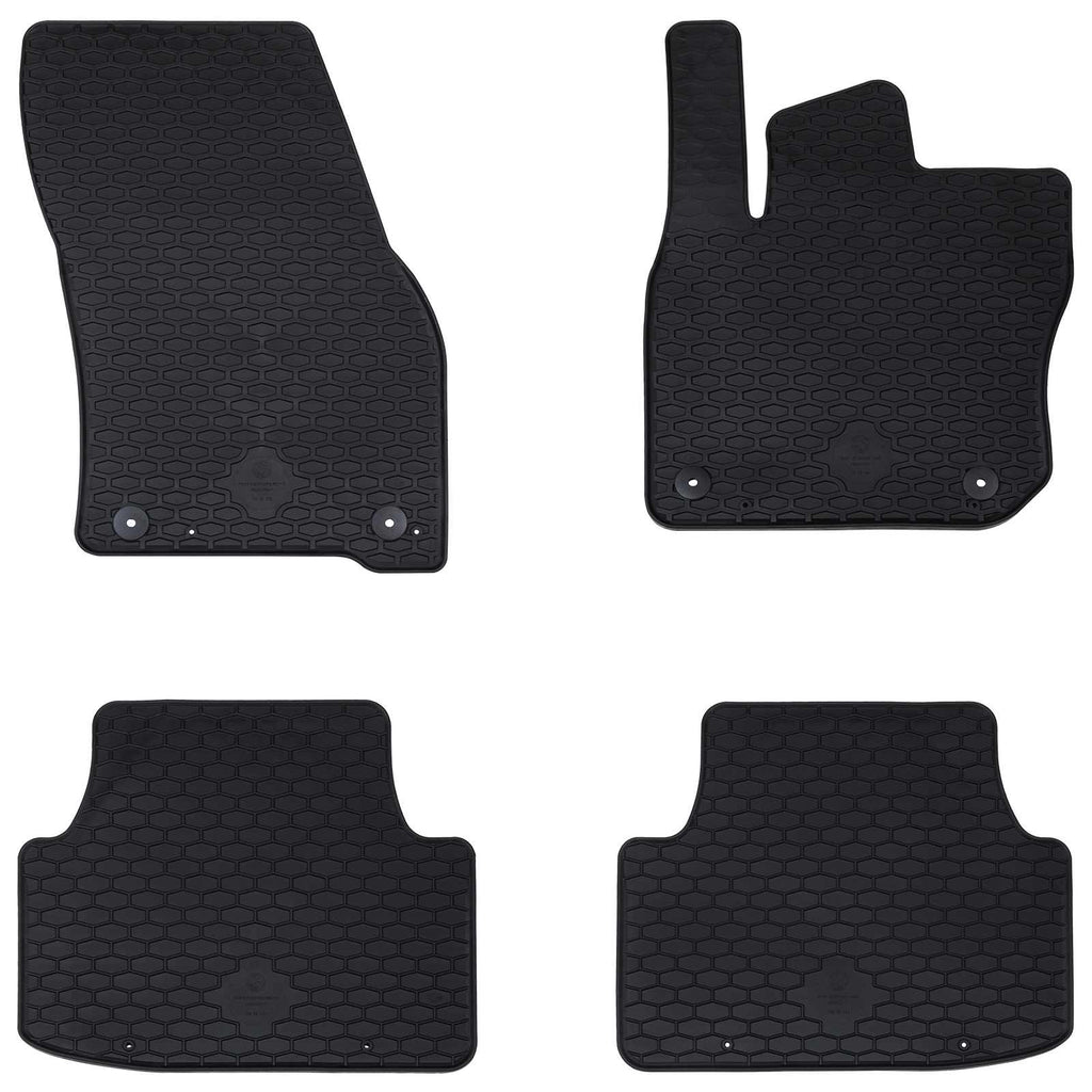 vidaXL Mata samochodowa 4 pcs Czarny Guma