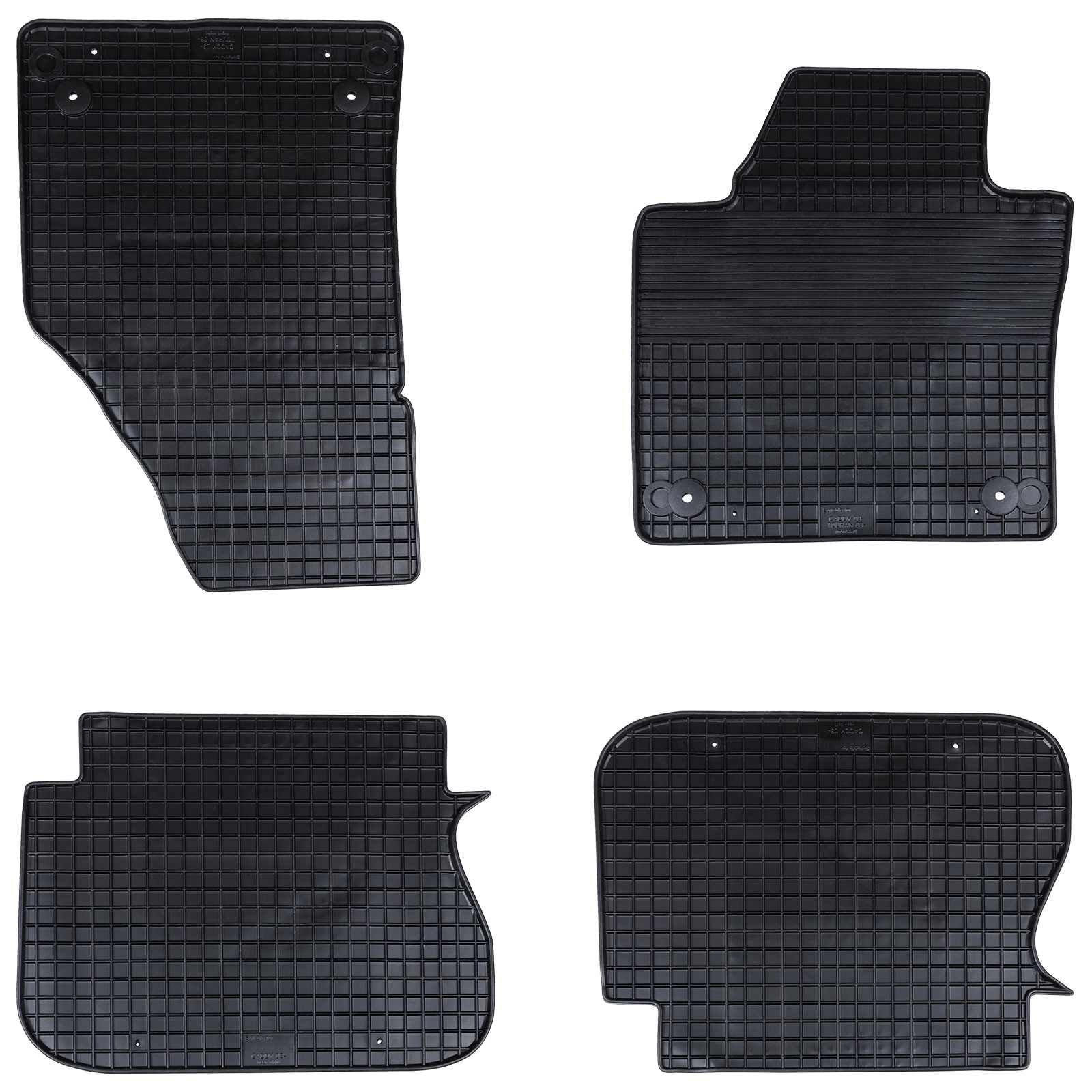 vidaXL Mata samochodowa 4 pcs Czarny Guma