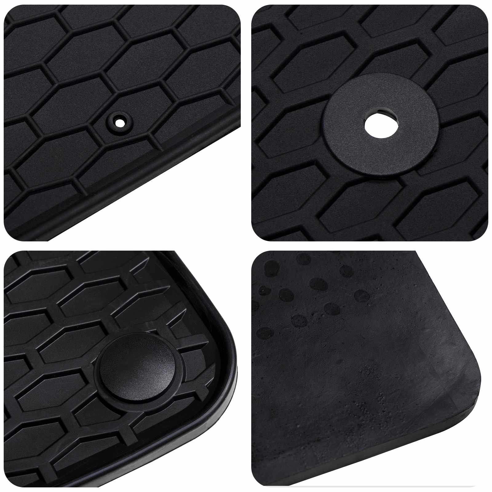 vidaXL Mata samochodowa 4 pcs Czarny Guma