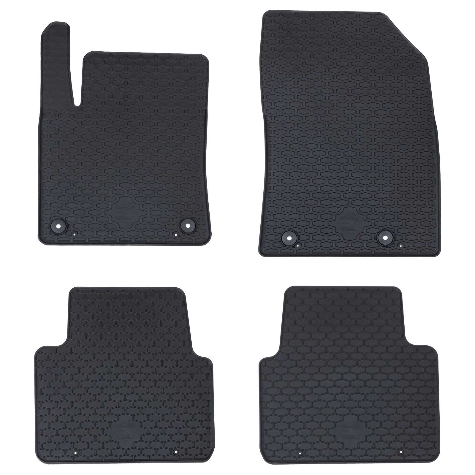 vidaXL Mata samochodowa 4 pcs Czarny Guma