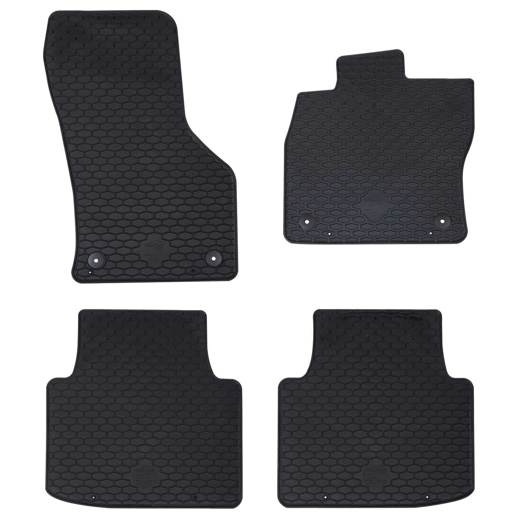 vidaXL Mata samochodowa 4 pcs Czarny Guma